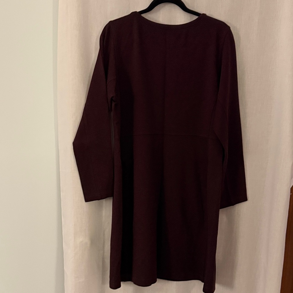 Duluth Trading Long-Sleeve Scoop Neck Dress in Wine - Picture 4 of 6